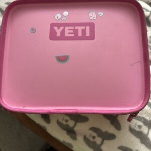 YETI Pink Lunch Carrier with Stickers
